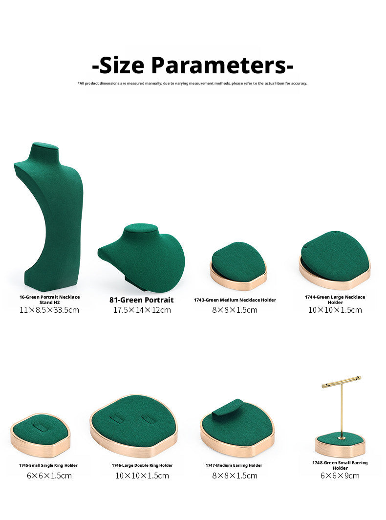 Metal & Suede Jewelry Display Stand Set for Retail Store Countertop