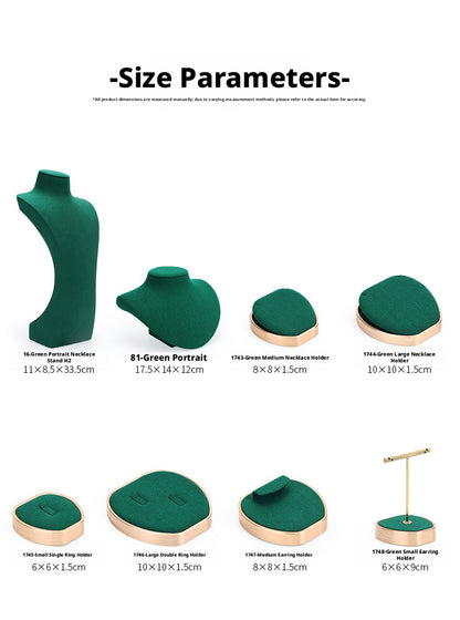 Metal & Suede Jewelry Display Stand Set for Retail Store Countertop
