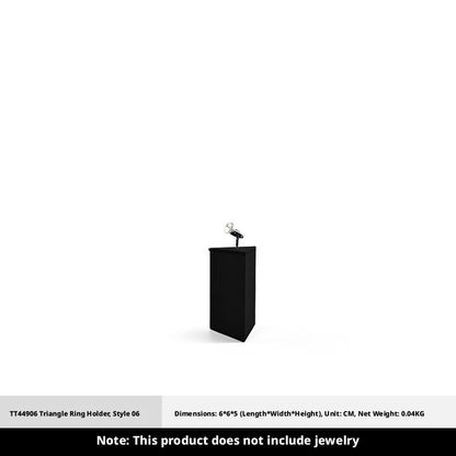 Black Suede Ring Display Stand with Multi-Level Steps for Boutique