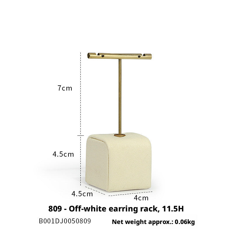 Modern Metal Suede Jewelry Organizer and Showcase Stand