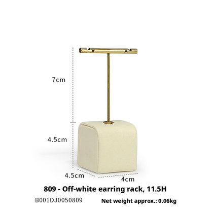 Modern Metal Suede Jewelry Organizer and Showcase Stand