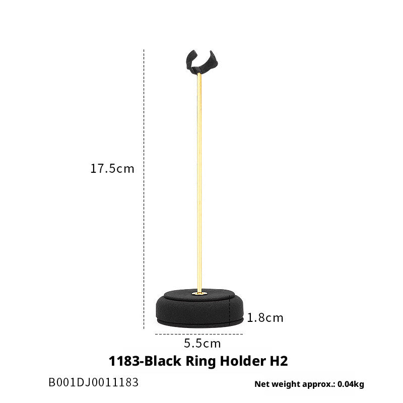Finger Ring Display Tray - Black Metal Holder for Counter