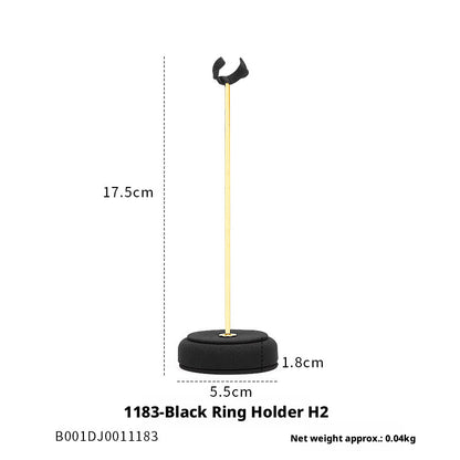 Finger Ring Display Tray - Black Metal Holder for Counter