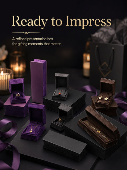 5PCS Velvet Jewelry Box, Suede Gift Packaging Case for Rings Earrings Necklaces
