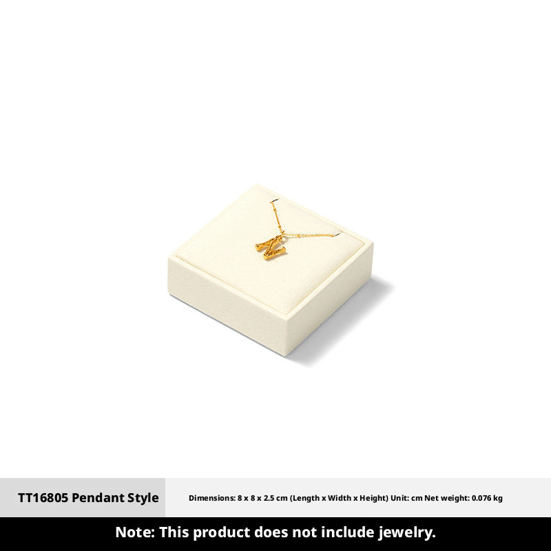 Suede Jewelry Display Stand Set, Tiered Modular Showcase Tray, White Microfiber Props