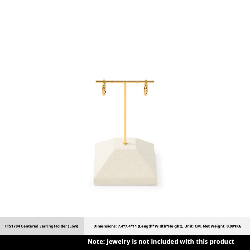Beige Suede Jewelry Display Set with Pyramid Risers for Vendors