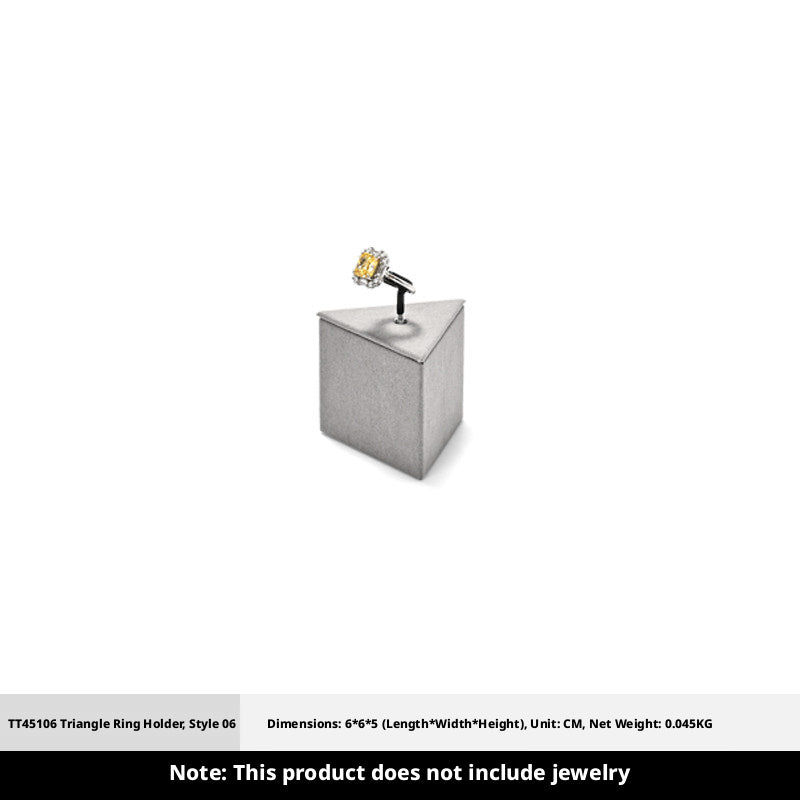Gray Suede Ring Display Stand with Multi-Level Steps for Vendors