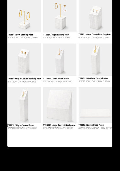 White Linen Jewelry Display Set with Multi-Level Risers for Vendors