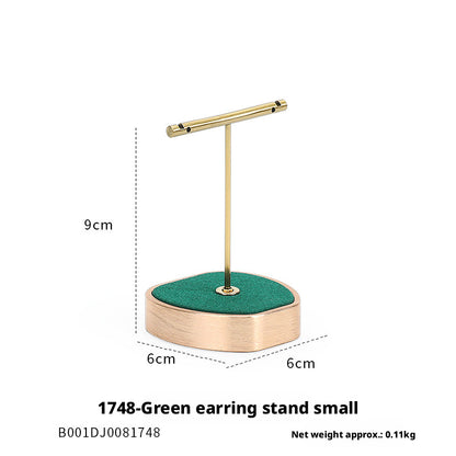 Metal & Suede Jewelry Display Stand Set for Retail Store Countertop