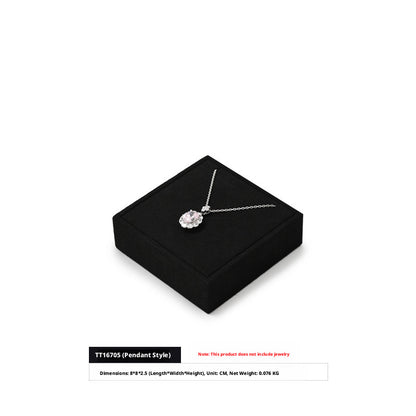 5pcs Black Suede Jewelry Display Stand Set, Modular Necklace Ring Organizer Trays