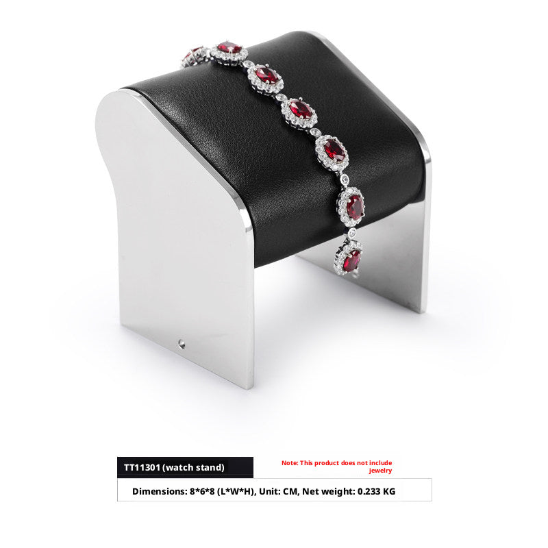 Black Leather Jewelry Display Set with Metal Trays for Rings and Earrings