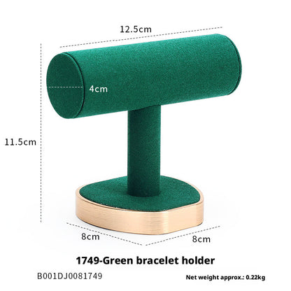 Metal & Suede Jewelry Display Stand Set for Retail Store Countertop