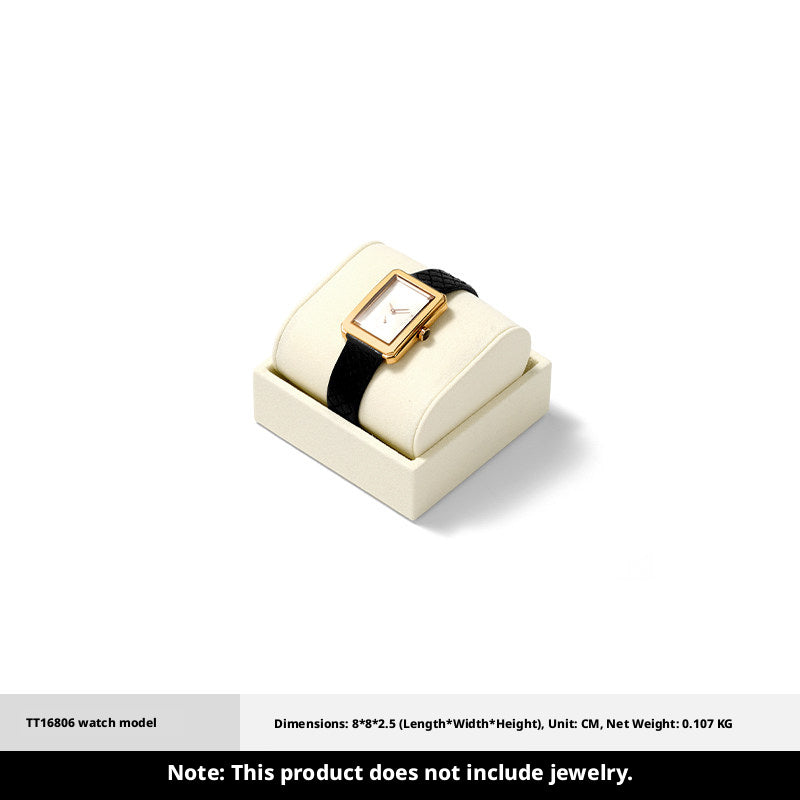 Suede Jewelry Display Stand Set, Tiered Modular Showcase Tray, White Microfiber Props