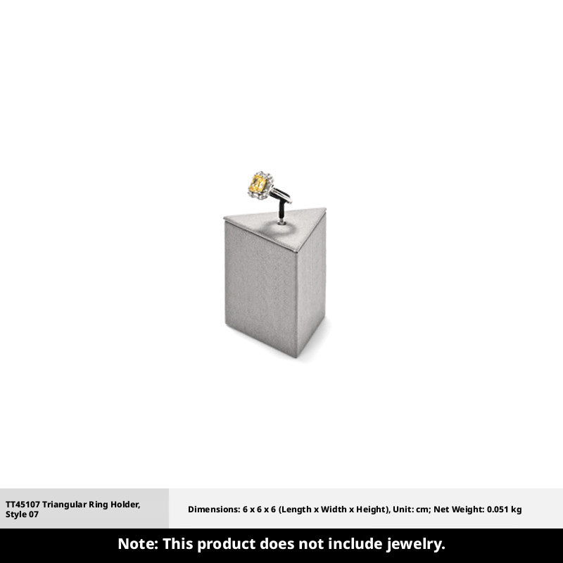 Gray Suede Ring Display Stand with Multi-Level Steps for Vendors