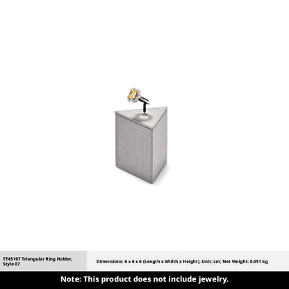 Gray Suede Ring Display Stand with Multi-Level Steps for Vendors