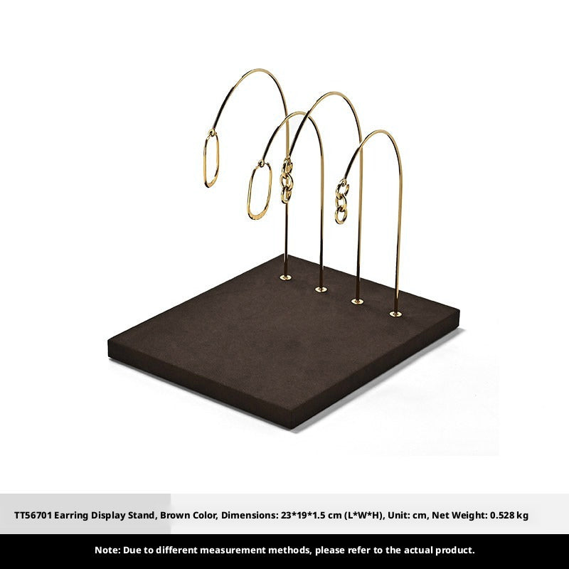 Black Metal Earring Display Stand with Curved Arms for Vendors