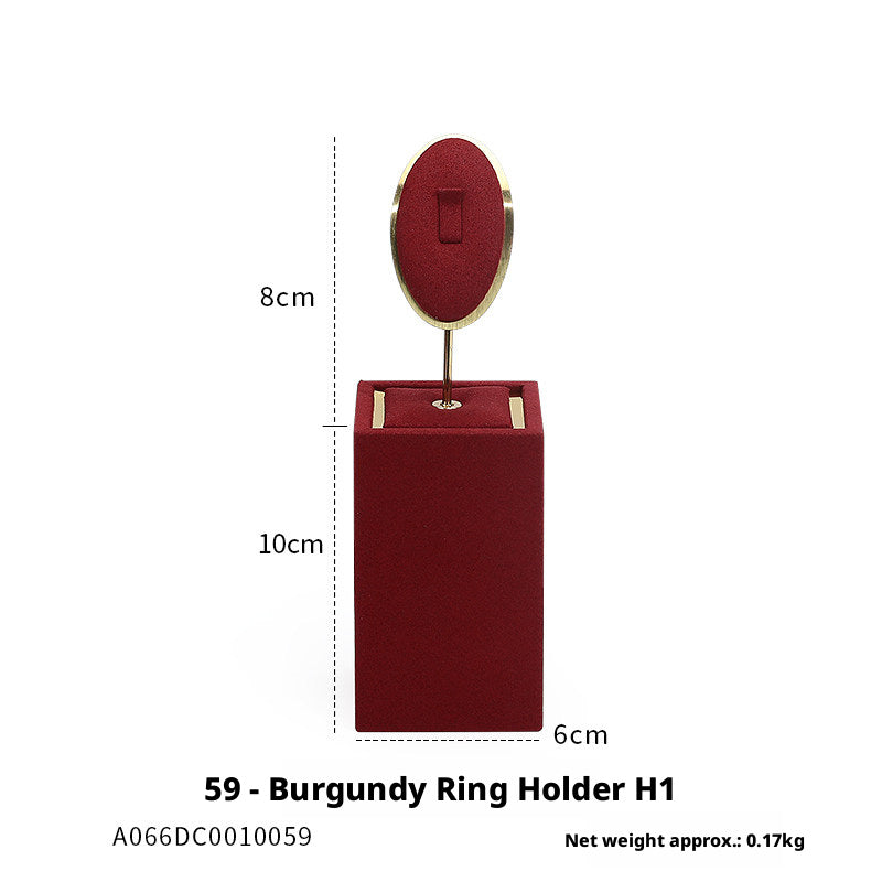 Elegant Metal Velvet Jewelry Organizer Display Props for Countertop