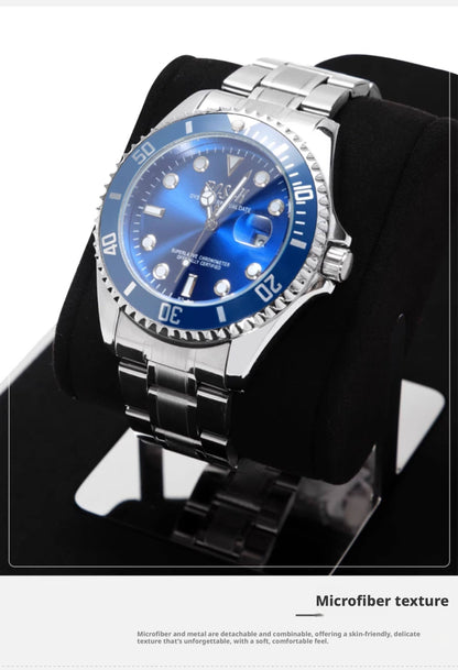 Metal Watch Display Box with Glass Lid - 6 Slot Steel Case