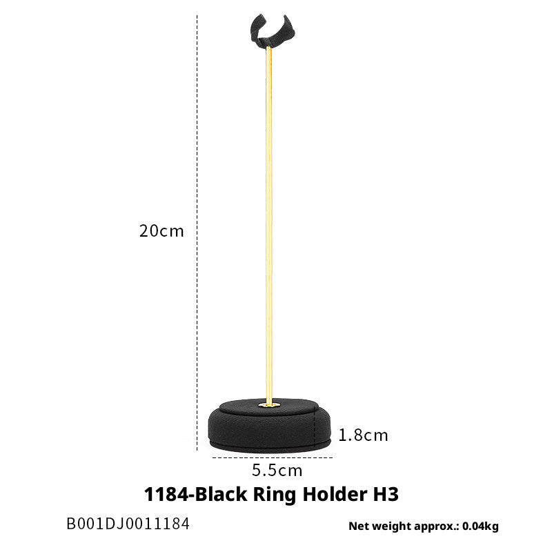 Finger Ring Display Tray - Black Metal Holder for Counter