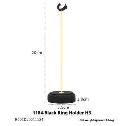 Finger Ring Display Tray - Black Metal Holder for Counter