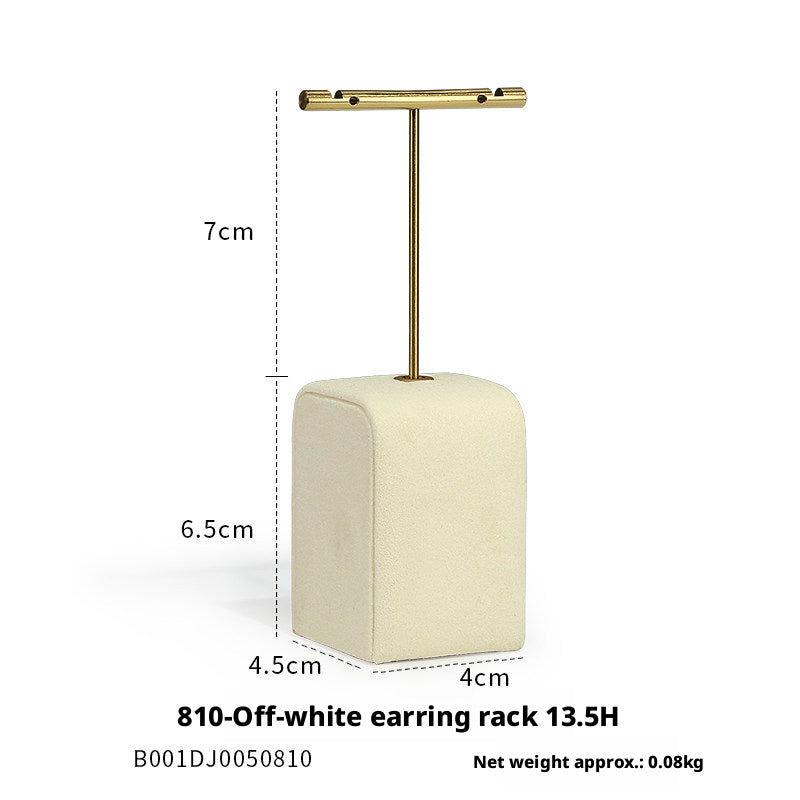 Modern Metal Suede Jewelry Organizer and Showcase Stand