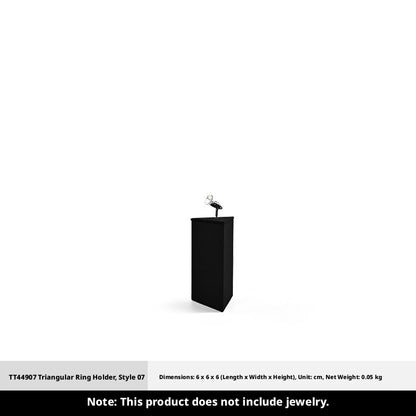 Black Suede Ring Display Stand with Multi-Level Steps for Boutique