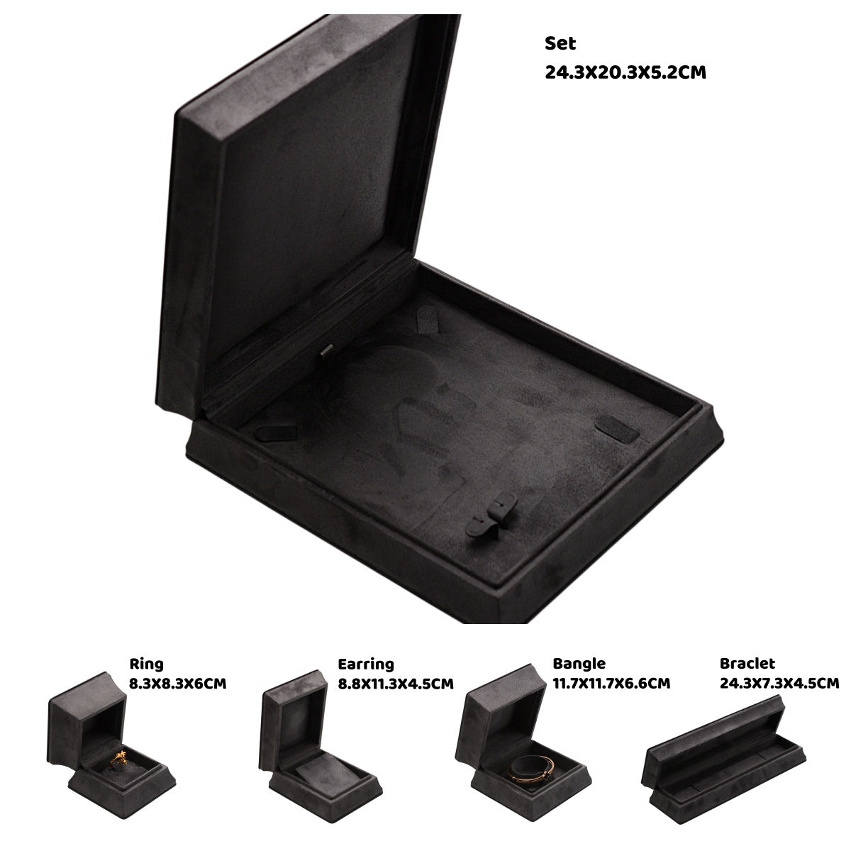5PCS Velvet Jewelry Box, Suede Gift Packaging Case for Rings Earrings Necklaces