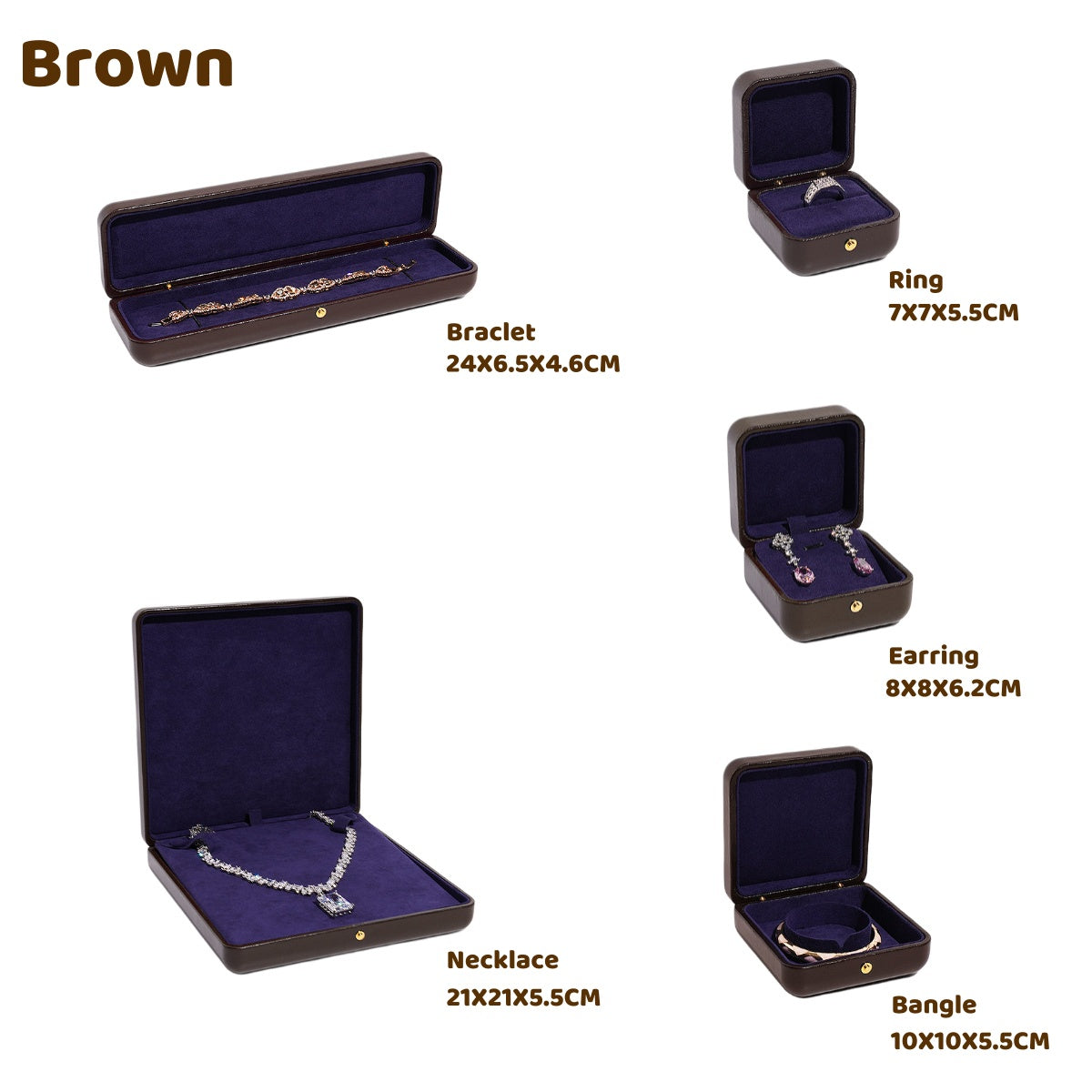 5pcs Luxury PU Leather Jewelry Box, Velvet Lined Gift Case, Elegant Presentation Packaging