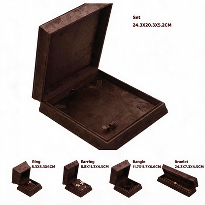 5PCS Velvet Jewelry Box, Suede Gift Packaging Case for Rings Earrings Necklaces