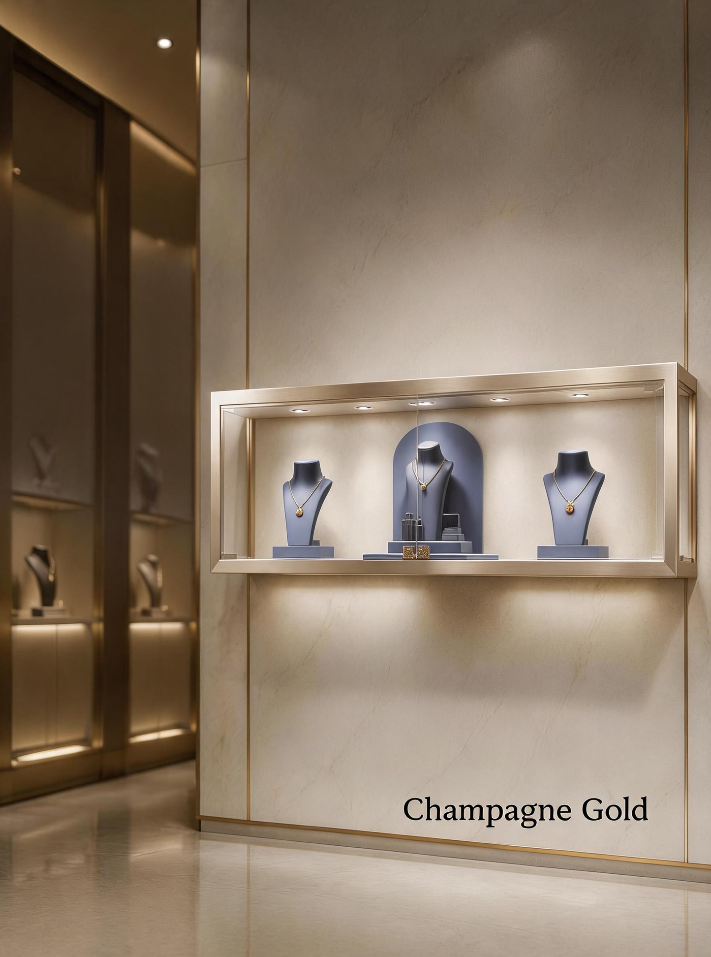 Luxury Wall Mounted Jewelry Display Cabinet, Stainless Steel Frame, Tempered Glass Showcase, Lockable Organizer