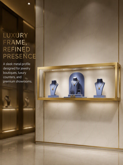 Luxury Wall Mounted Jewelry Display Cabinet, Stainless Steel Frame, Tempered Glass Showcase, Lockable Organizer