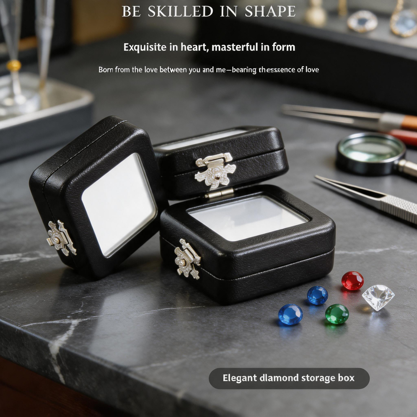 5PCS Gemstone Display Box for Loose Stones, Crystal Storage Case,stone box