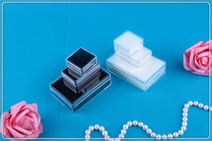 50PCS Small Plastic Gemstone Storage Box, Clear Cabochon Container for Rhinestones, Jewelry Making Organizer Case