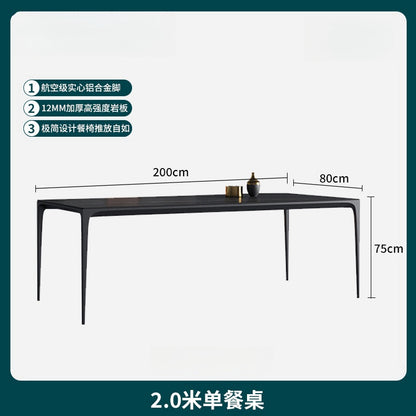 Light luxury home modern simple Delifeng rock plate dining room table Nordic rectangular table and chairs