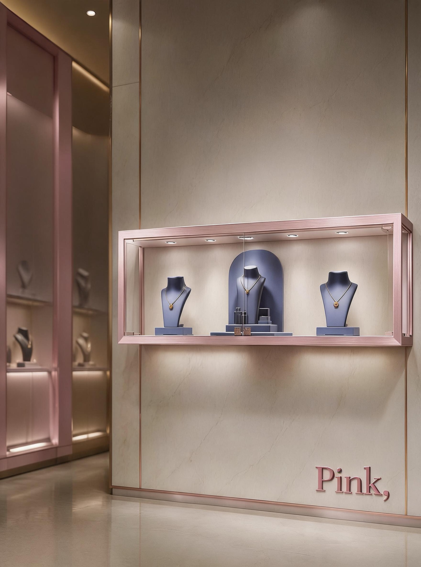 Luxury Wall Mounted Jewelry Display Cabinet, Stainless Steel Frame, Tempered Glass Showcase, Lockable Organizer