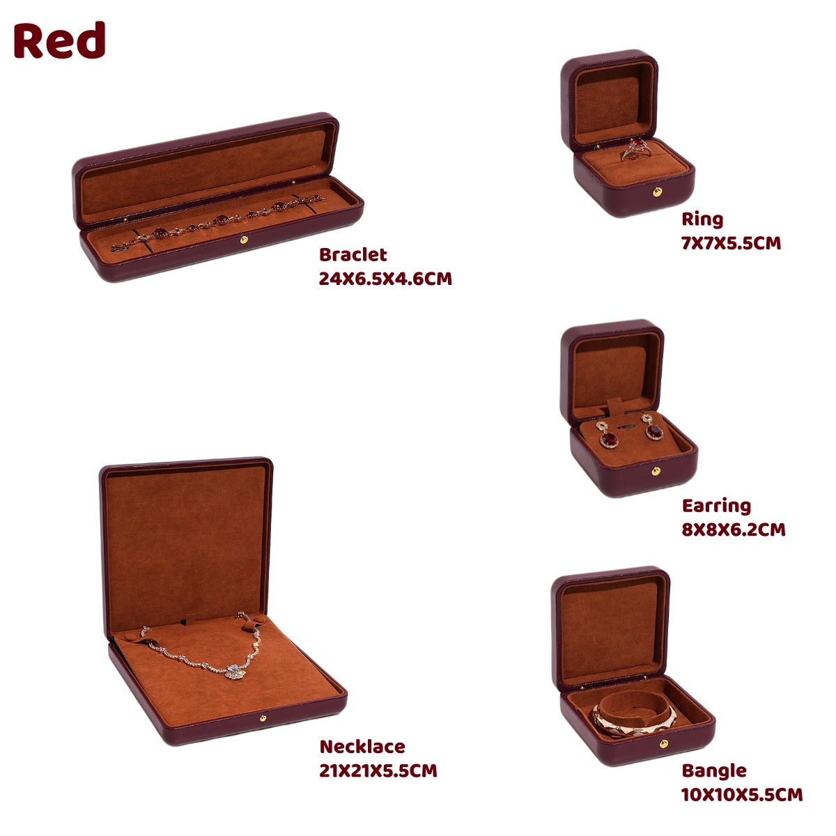 5pcs Luxury PU Leather Jewelry Box, Velvet Lined Gift Case, Elegant Presentation Packaging