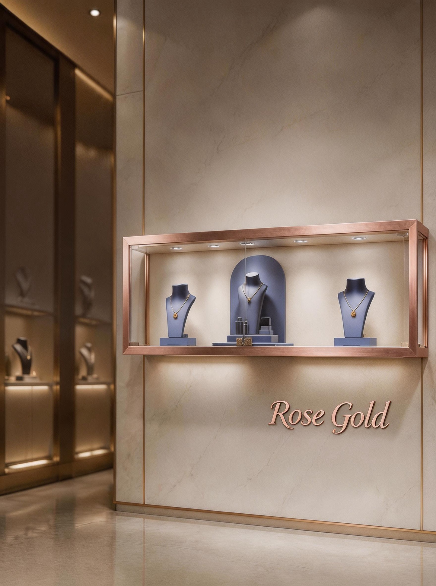 Luxury Wall Mounted Jewelry Display Cabinet, Stainless Steel Frame, Tempered Glass Showcase, Lockable Organizer