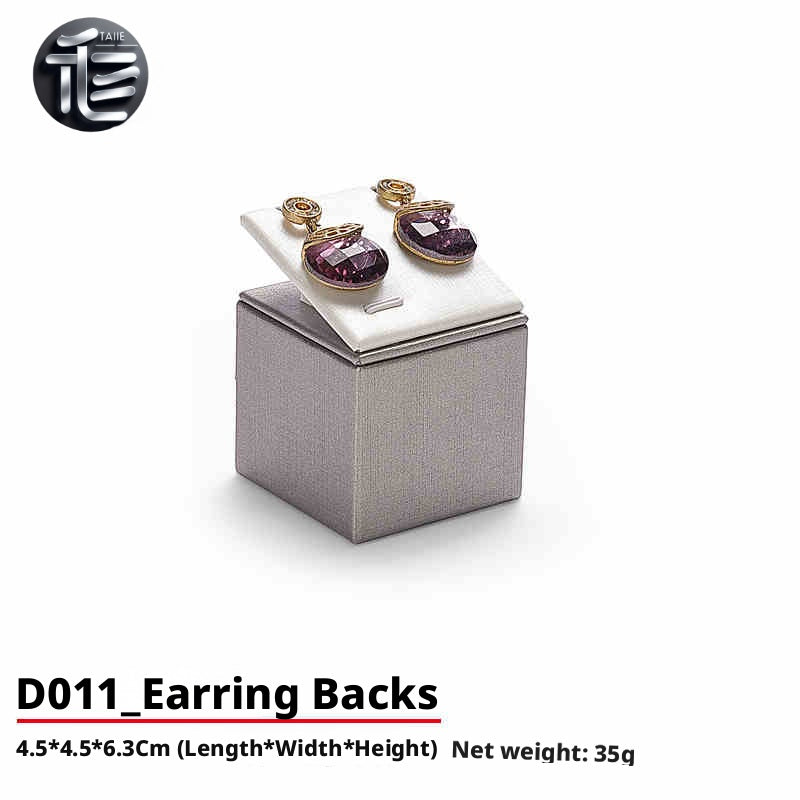 Gray Faux Leather Jewelry Display Set with Ring Stands for Vendors