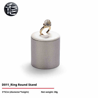 Gray Faux Leather Jewelry Display Set with Ring Stands for Vendors