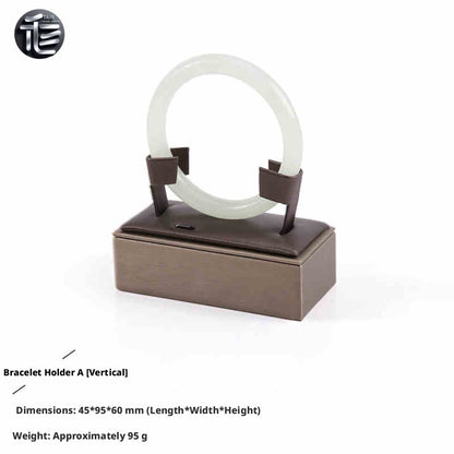 Brown Faux Leather Jewelry Display Set with Necklace Stand for Vendors
