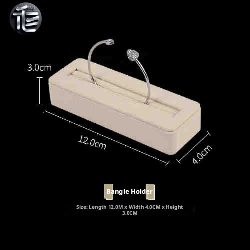 Beige Suede Jewelry Display Set with Necklace Stand for Vendors