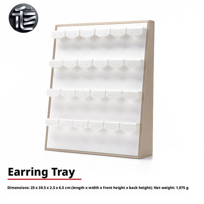 Inclined Jewelry Display Tray: Rings, Earrings, Necklaces, Pendants – Dual Position Stand