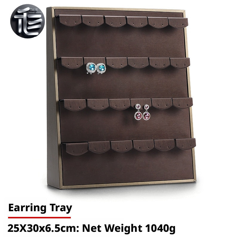 Inclined Jewelry Display Tray: Rings, Earrings, Necklaces, Pendants – Dual Position Stand