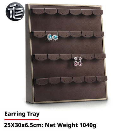 Inclined Jewelry Display Tray: Rings, Earrings, Necklaces, Pendants – Dual Position Stand
