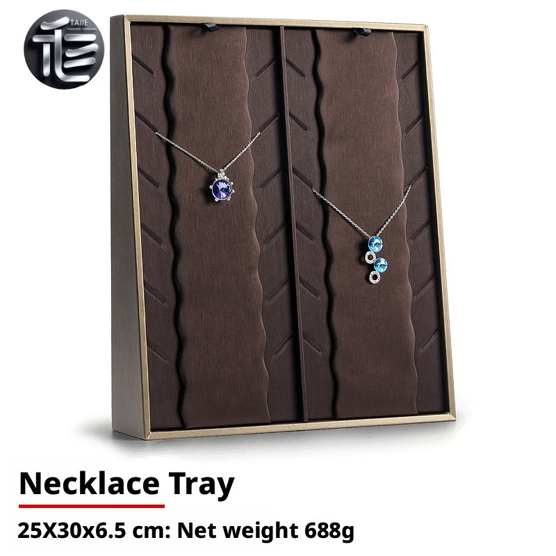 Inclined Jewelry Display Tray: Rings, Earrings, Necklaces, Pendants – Dual Position Stand
