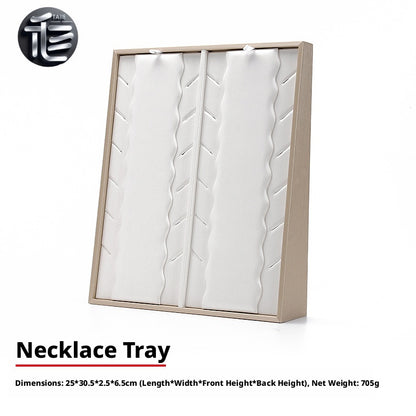 Inclined Jewelry Display Tray: Rings, Earrings, Necklaces, Pendants – Dual Position Stand
