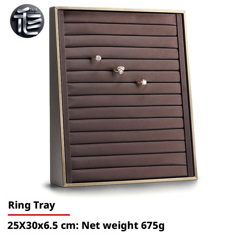 Inclined Jewelry Display Tray: Rings, Earrings, Necklaces, Pendants – Dual Position Stand
