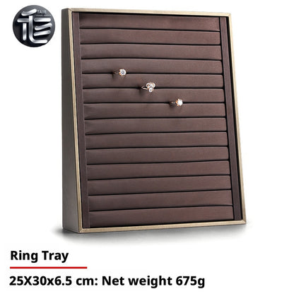 Inclined Jewelry Display Tray: Rings, Earrings, Necklaces, Pendants – Dual Position Stand
