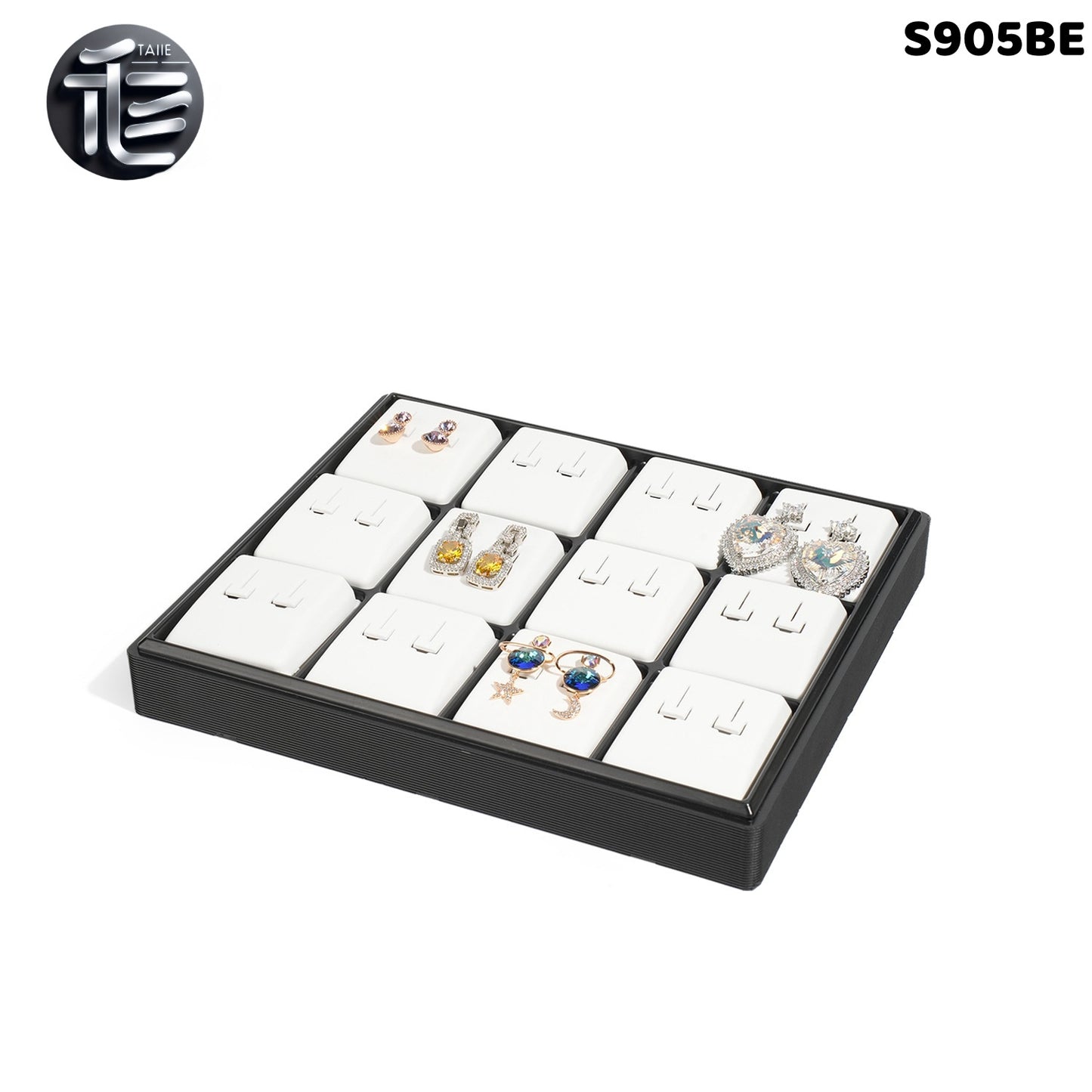 Stackable Plastic Jewelry Display Tray Organizer: 12 or 20 Slot Ring Stud Necklace Storage