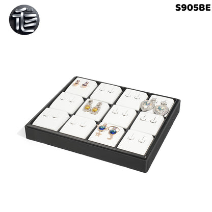 Stackable Plastic Jewelry Display Tray Organizer: 12 or 20 Slot Ring Stud Necklace Storage